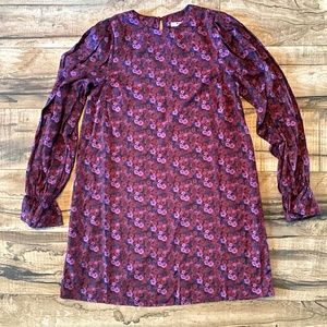 NWT NA-KD Long Sleeve Garnet Floral Midi Dress with Ruffle Cuffs Size US 6/EU36